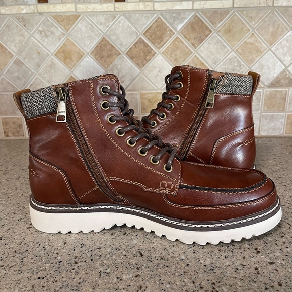 Madden Men’s Didann Cognac Brown Leather Boots in Size 7.5 - Picture 5 of 9